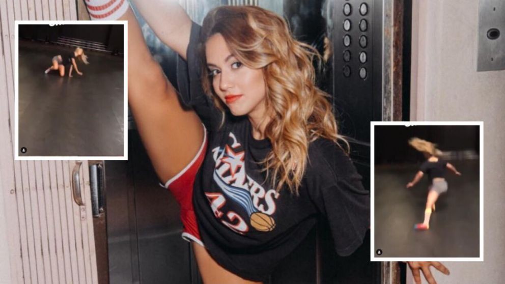 La impactante caída de la blonda.