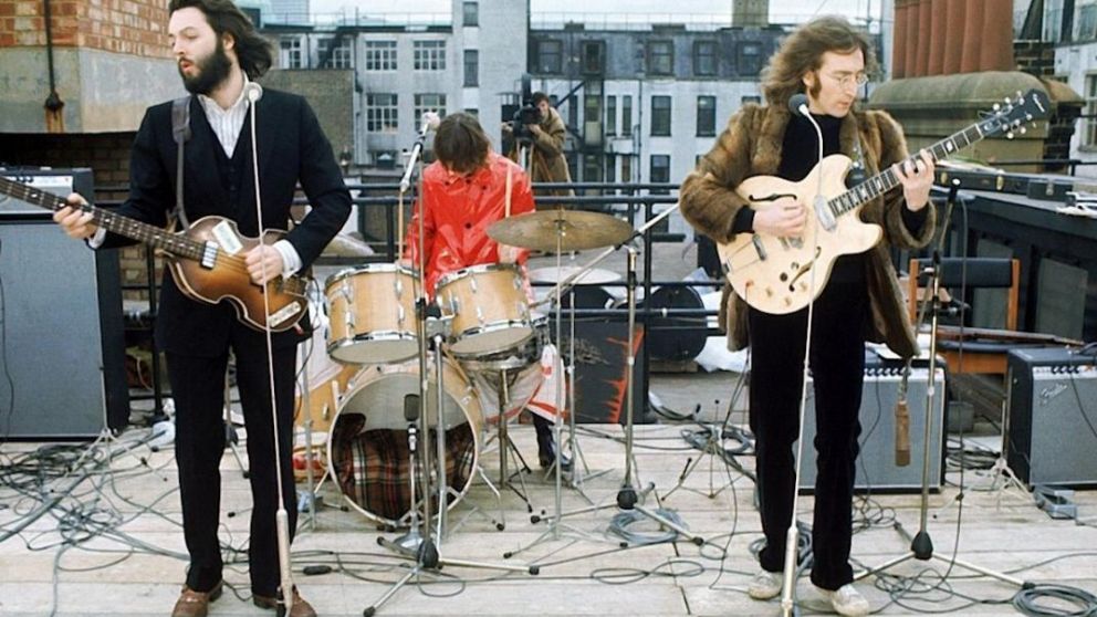 Recital histórico en la terraza de Apple en 1969.