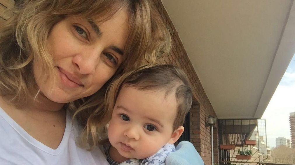 María Julia Oliván y su hijo Antonio.