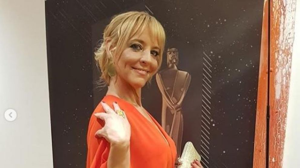 Jimena en la presentación de los Martín Fierro de Cable.