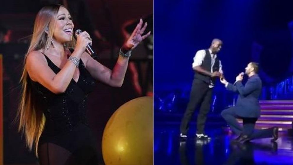 Momento romántico en el show de Mariah Carey