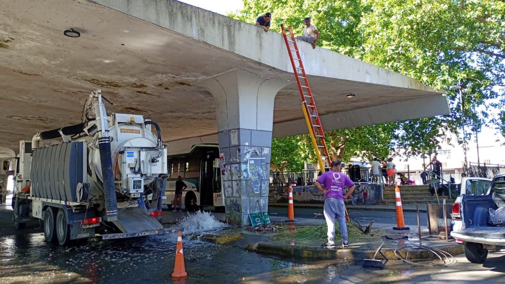 Quilmes: limpian el antiguo techo de las paradas de colectivos de la estaci�n