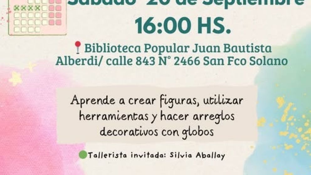 La Biblioteca Popular Alberdi se suma con actividades a la Feria del Libro de San Francisco Solano