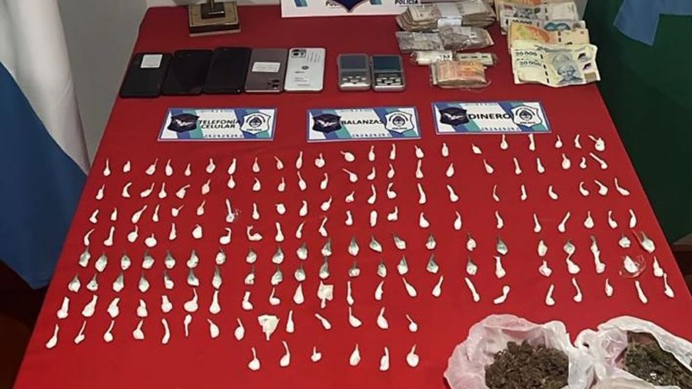 Cae red narco en la ciudad: cuatro detenidos y un importante decomiso de drogas y dinero