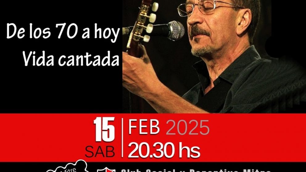 El Club Mitre recibe un viaje musical con "Vida Cantada", una obra de Julio Lacarra