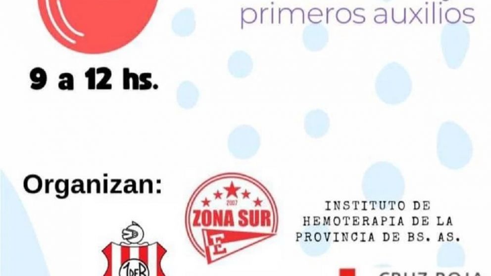 Colecta de sangre y capacitación en RCP en el Club Juventud de Bernal: cuándo es