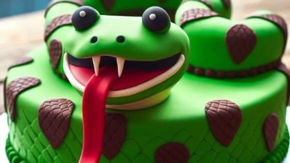 Viral: pidió una torta de serpiente y el resultado no fue el esperado