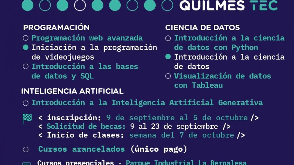 Nuevos cursos de Quilmes TEC: cómo inscribirse