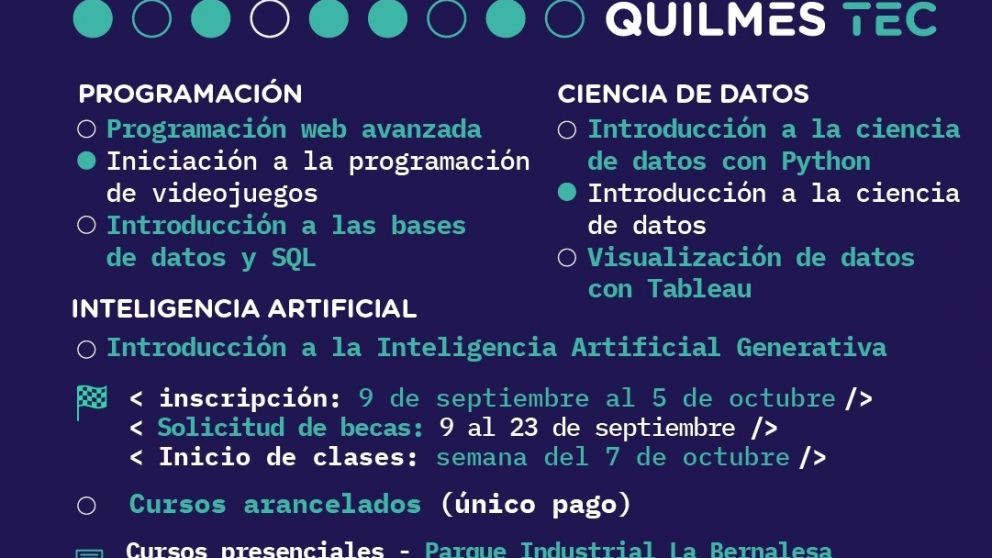 Nuevos cursos de Quilmes TEC: c�mo inscribirse