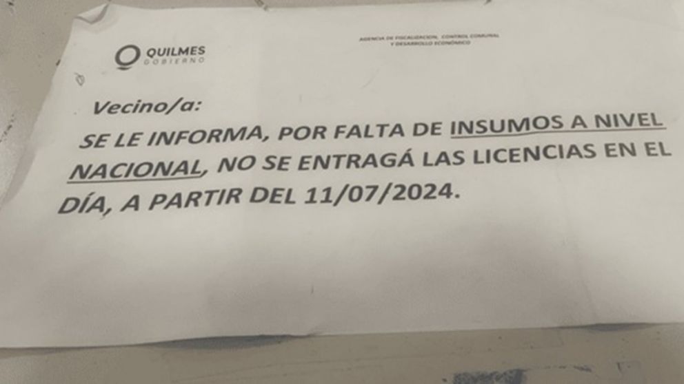 Licencias de conducir en Quilmes: debido a que Nación no envía plásticos, la Comuna no puede entregar los carnet