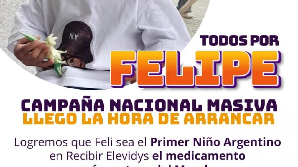 Colecta solidaria por Felipe: tiene distrofia muscular y necesita 4 millones de d�lares