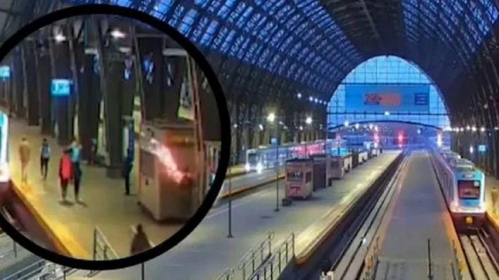 Quiso robar cables en la estación de Retiro, casi se electrocuta y fue detenido