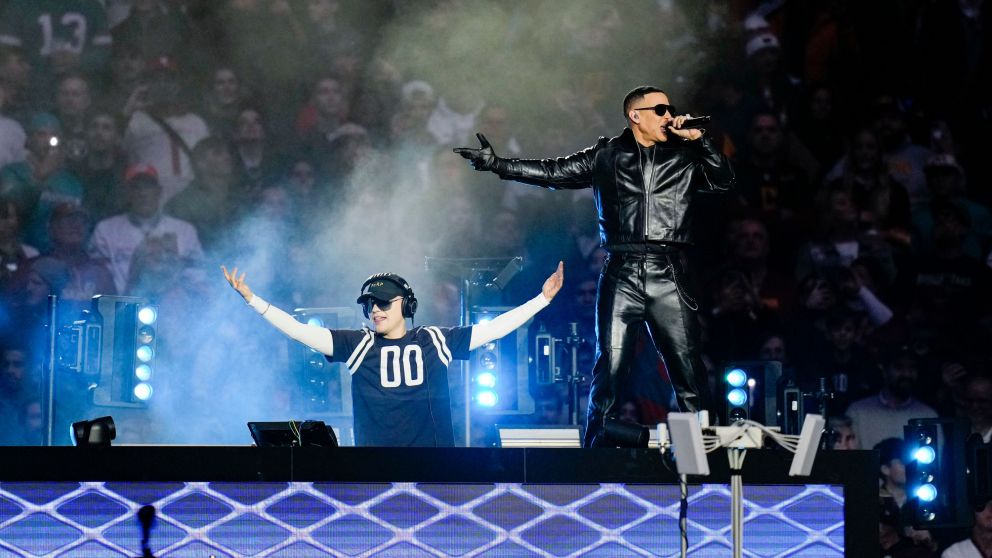 Puerto Rico artist Daddy Yankee performs during an NFL football game between the Washington Commanders and the Miami Dolphins on Sunday, November 16, 2025 in Madrid, Spain. (Ben Liebenberg/NFL)-Instagram credit: @ben_liebenberg/NFL