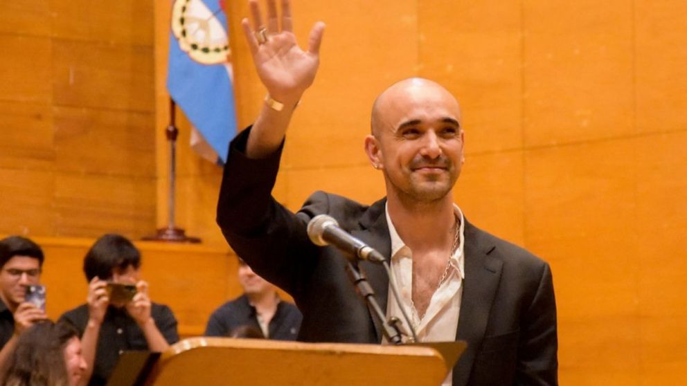 Abel Pintos sorprendió a un grupo de estudiantes en San Juan