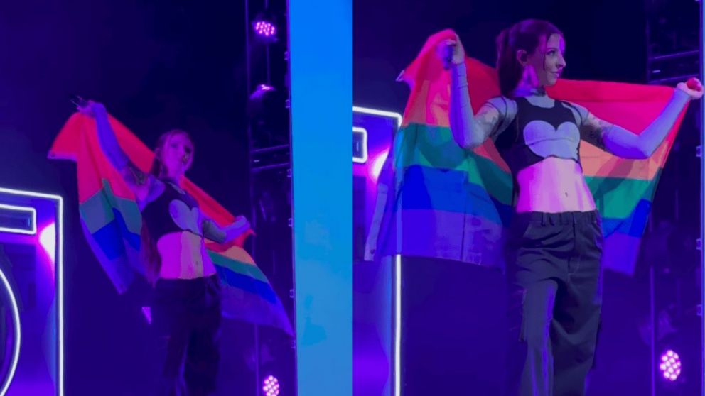 Young Miko se mostró en el escenario con la bandera LGBT en uno de sus shows del "Xoxo Tour"