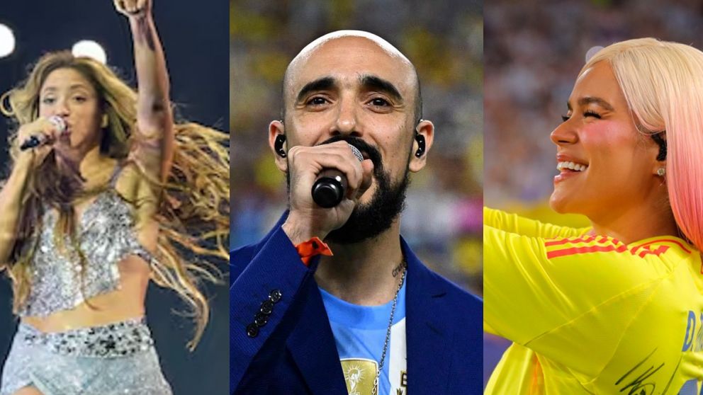 Shakira, Karol G y Abel Pintos cantaron en la final entre Argentina y Colombia