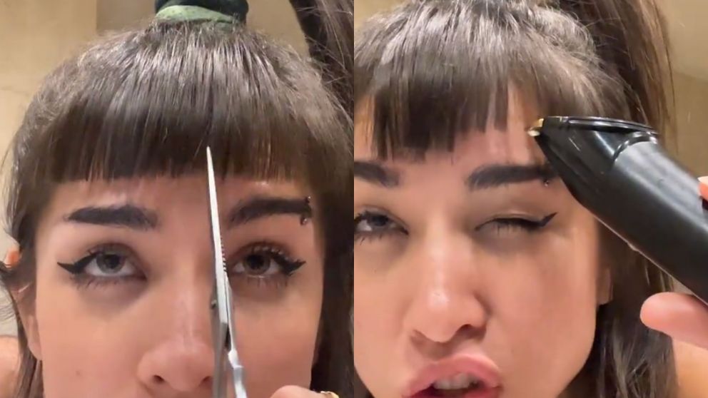 "La Nena de Argentina" publicó en Tik Tok como se cortaba el flequillo sola.