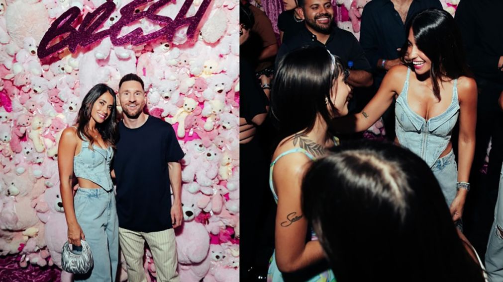 Lionel Messi y Anto Roccuzzo estuvieron en el show de Maria Becerra en la fiesta Bresh de Miami