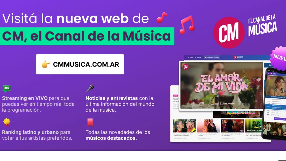 El Canal de la Música lanza su nueva web con el mejor contenido de los artistas más destacados y la industria