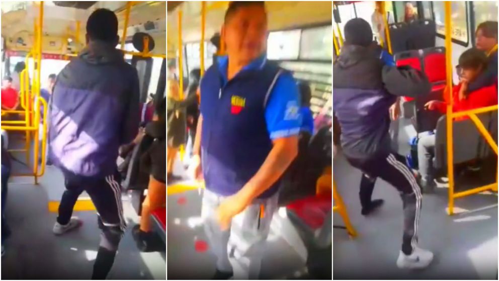 El colectivero intentó cortar al otro hombre con un arma blanca.