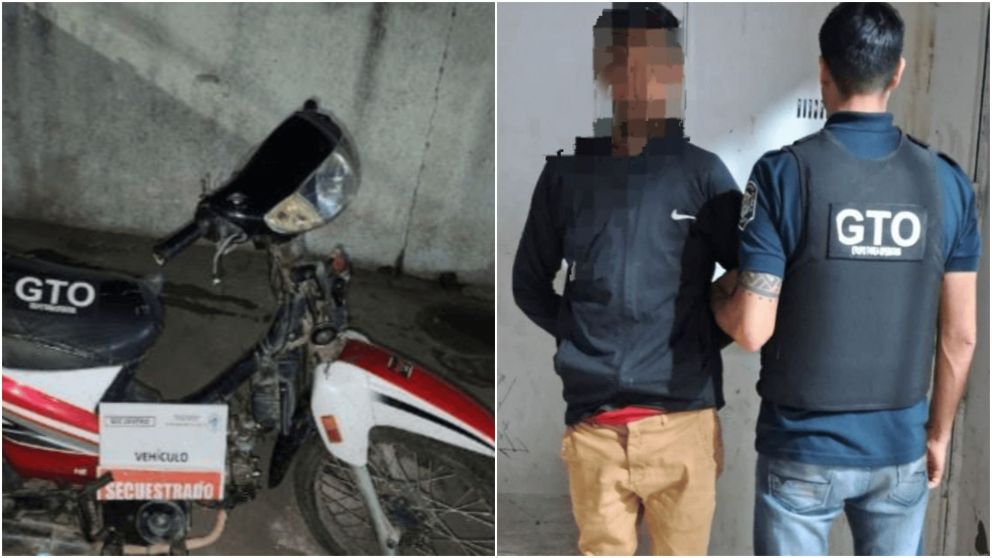El ladrón huyó a bordo de una moto secuestrada durante su detención.