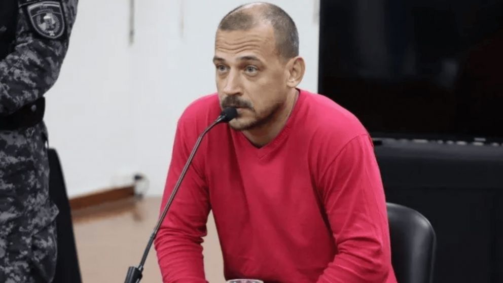 El imputado Sebasti�n Kiczka durante su declaraci�n en el juicio.