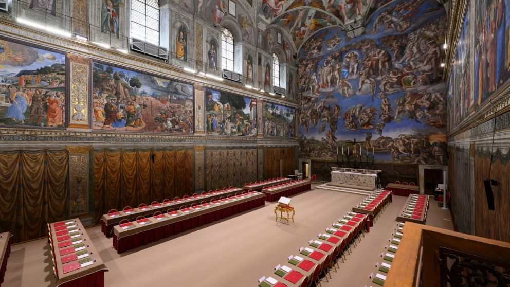 La Capilla Sixtina ya est� lista para que los cardenales elijan al nuevo Papa.