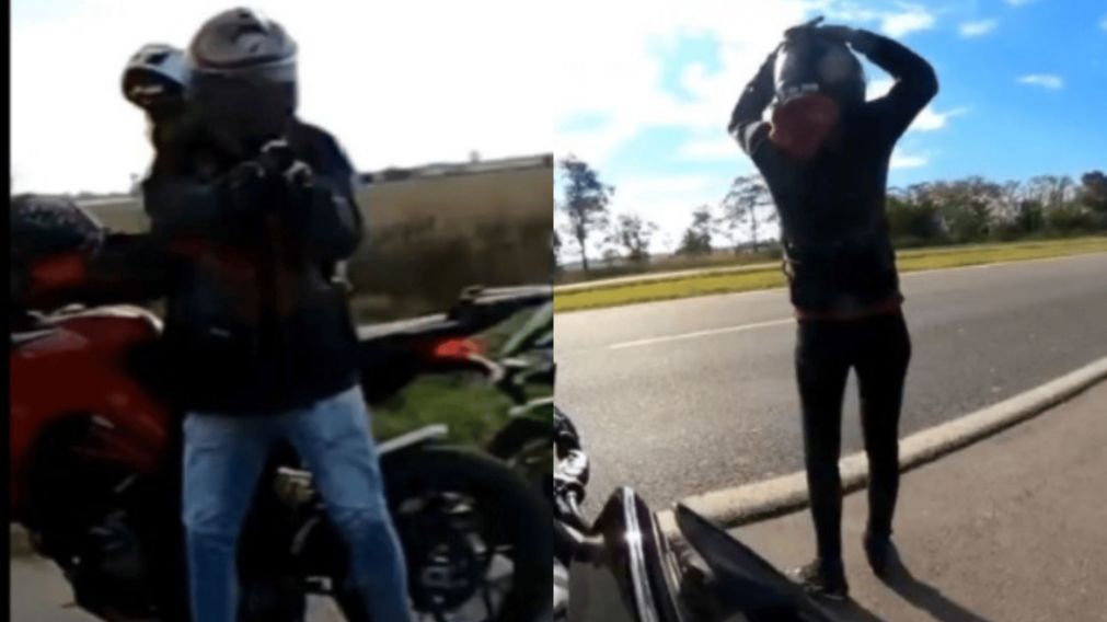 El robo quedó grabada por la cámara que llevaba uno de los motociclistas en el casco.