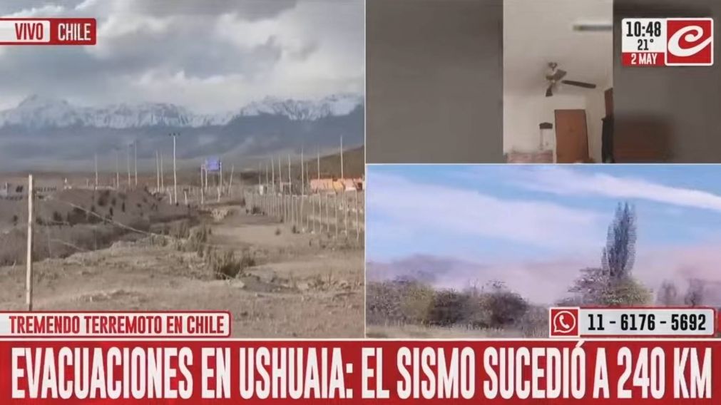 Se registr� un terremoto de magnitud 7,4 en el sur de Chile: hay evacuaciones en Ushuaia