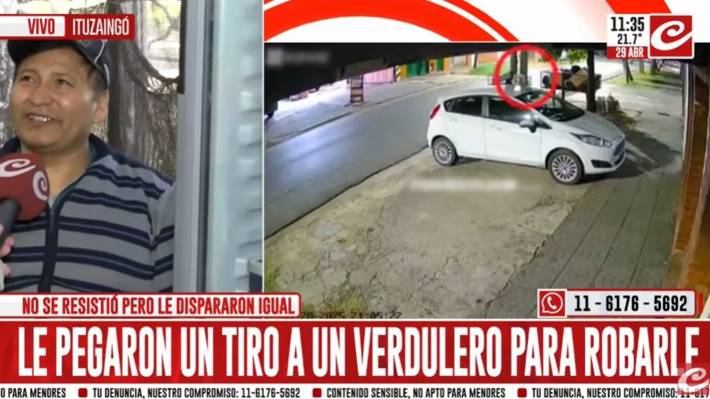 Le pegaron un tiro a un verdulero para robarle (Crónica HD).