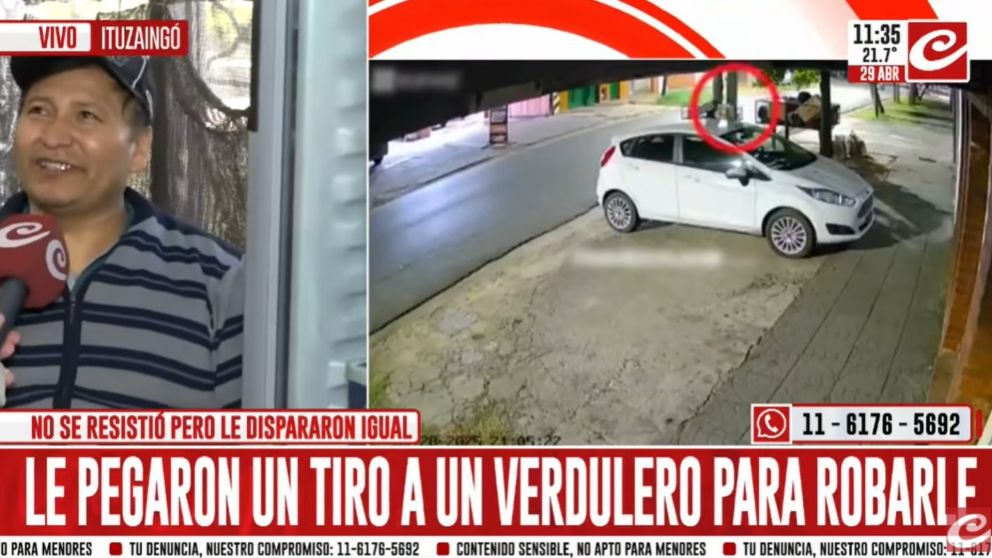 Le pegaron un tiro a un verdulero para robarle (Crónica HD).