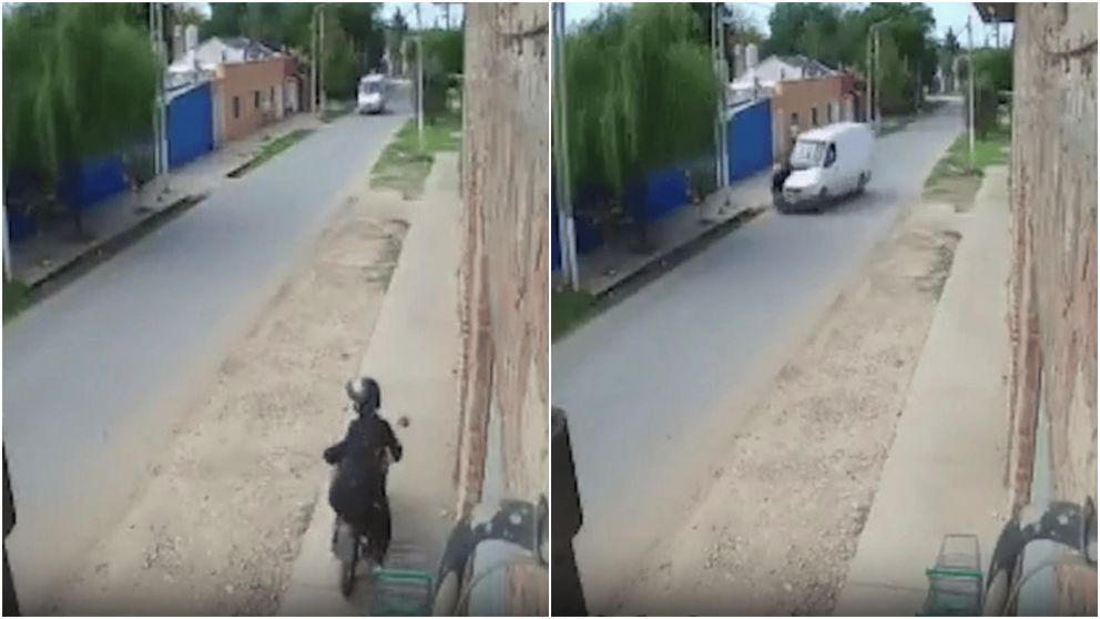 La violenta escena quedó filmada por una cámara de seguridad.