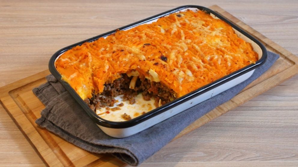 Cómo hacer un delicioso pastel de carne, batata y calabaza, barato, calentito y rendidor.