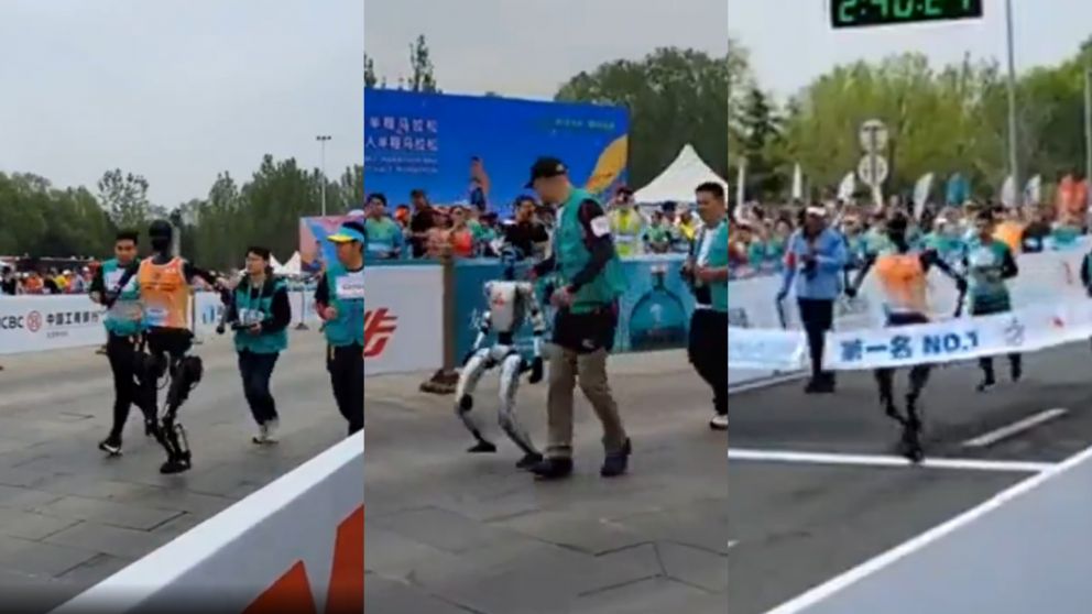La maratón que contó con la participación de robots humanoides.