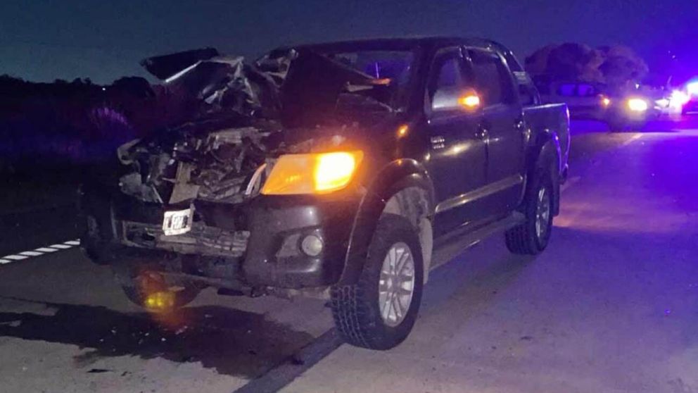 Una de las camionetas involucradas en el choque múltiple ocurrido en la Ruta 6.