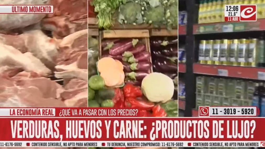 Adiós al sánguche de mila: carne, huevos y verdura ¿productos de lujo?