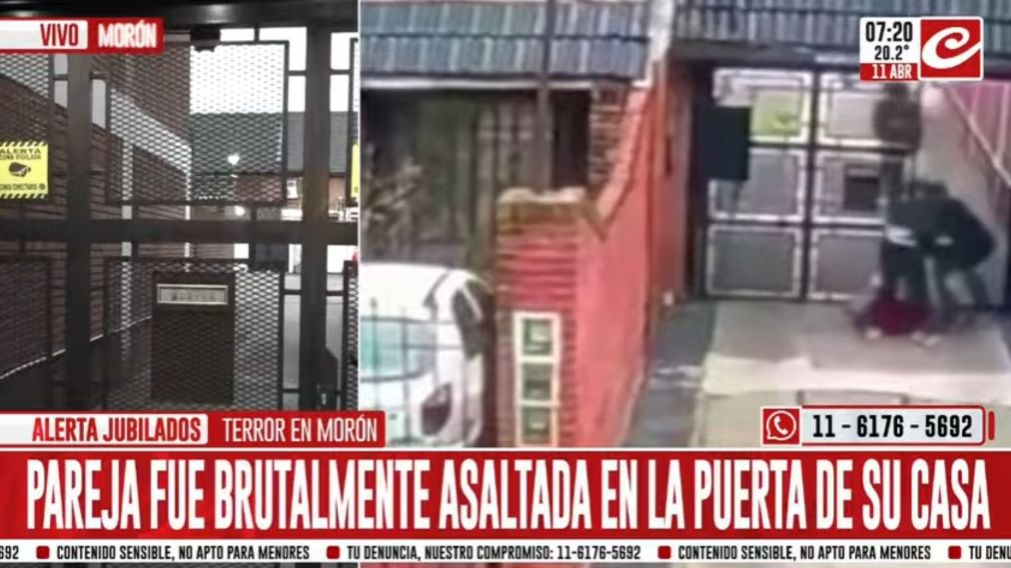 Pareja de jubilados fue brutalmente asaltada en la puerta de su casa (Crónica HD).