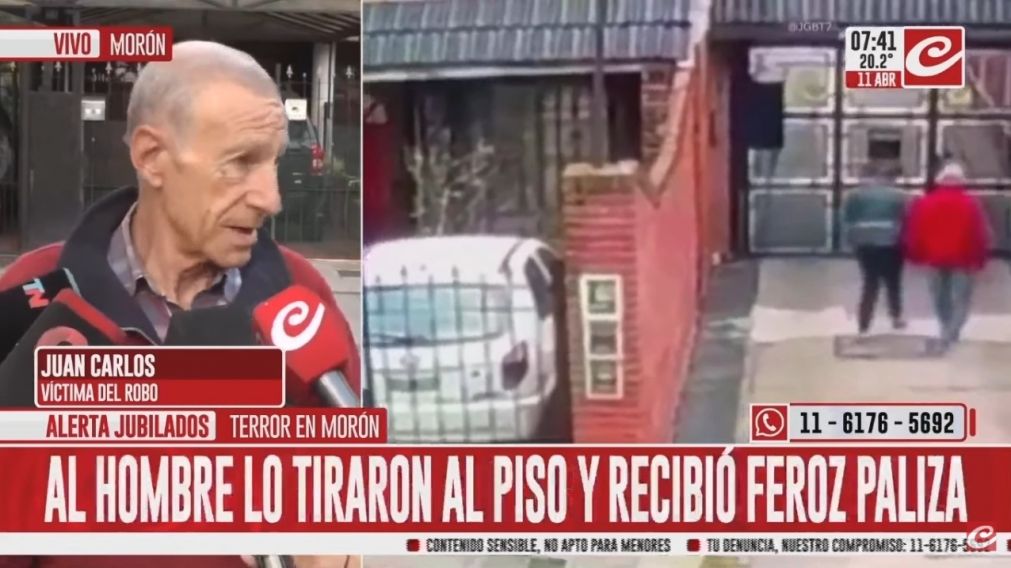 El jubilado dio testimonio sobre lo ocurrido en Morón (Captura de TV).
