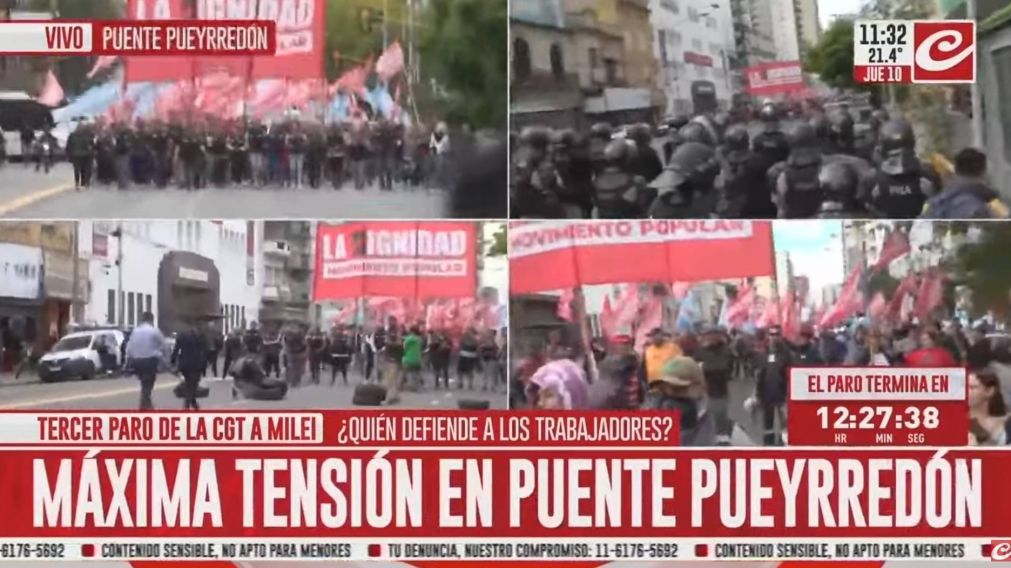 Máxima tensión en Puente Pueyrredón.