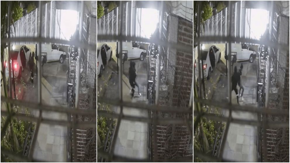 Una cámara de seguridad del barrio registró el ataque.