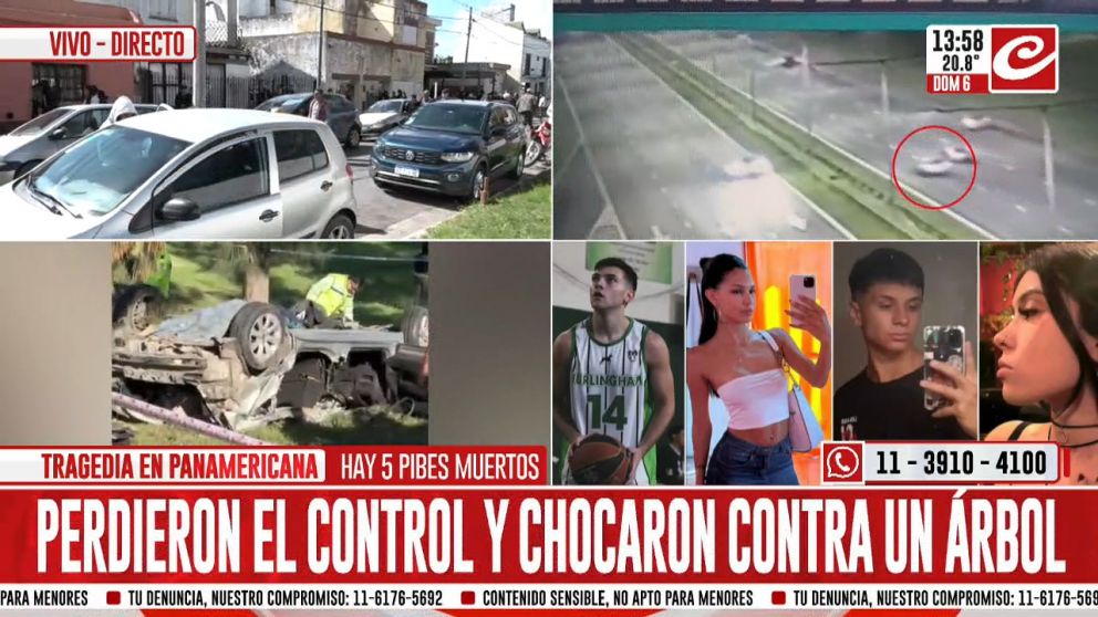 Perdieron el control y chocaron: 5 pibes muertos.