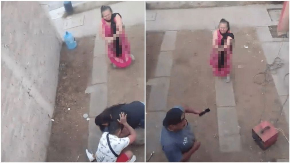 La mujer sin mediar palabra baj� con una pistola y comenz� la balacera (Captura de video).