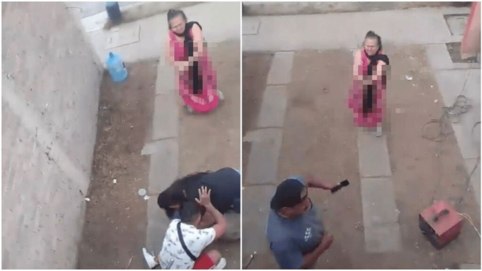 La mujer sin mediar palabra bajó con una pistola y comenzó la balacera (Captura de video).