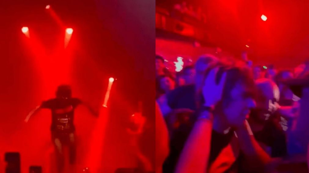 El cantante y DJ argentino tuvo que ser atendido luego de tirarse desde escenario y sufrir un fuerte golpe (Imagen captura vídeo).