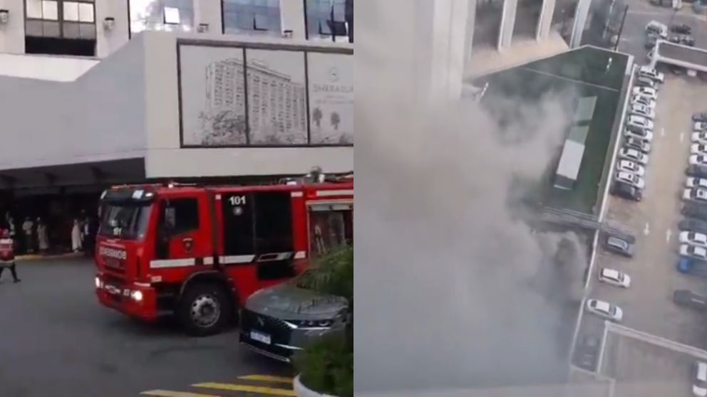 Así se incendió el hotel Sheraton de Retiro.