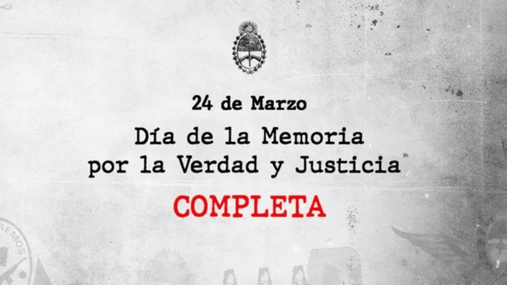 El video difundido por el Gobierno de Javier Milei por el 24 de marzo.