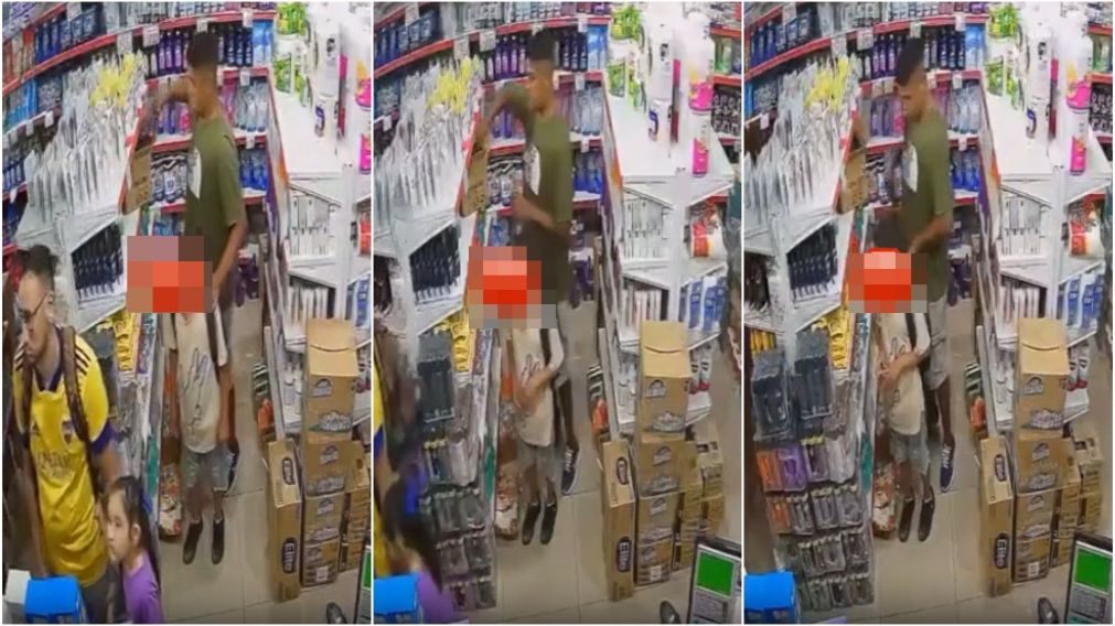 El ladrón fue escrachado por las víctimas del lugar.