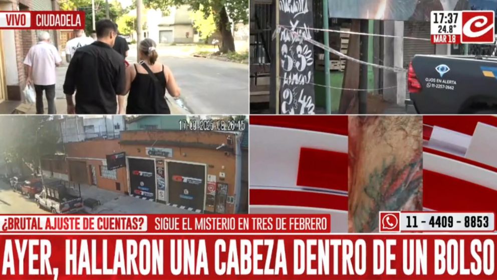 Encontraron una cabeza humana dentro de una bolsa en la calle.