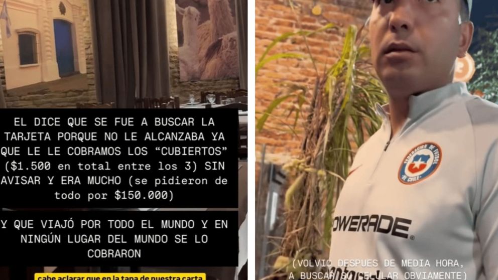 ¡VIDEO! Turistas chilenos en Tucumán comieron por más de 150 "lucas" y huyeron: uno volvió porque se olvidó costoso celular