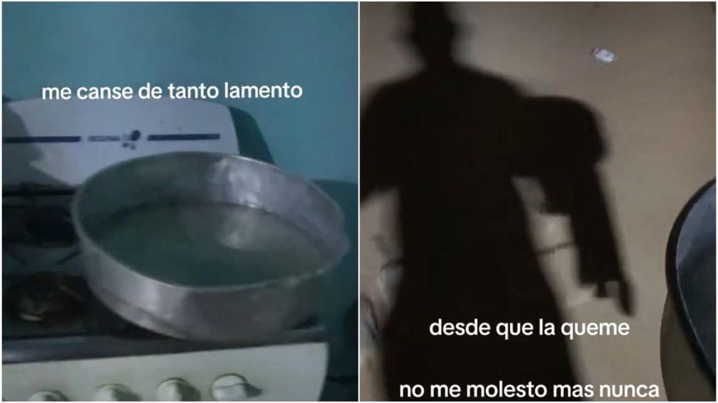 Video: le arrojó agua hirviendo a un fantasma que lo atormentaba y el resultado fue increíble.